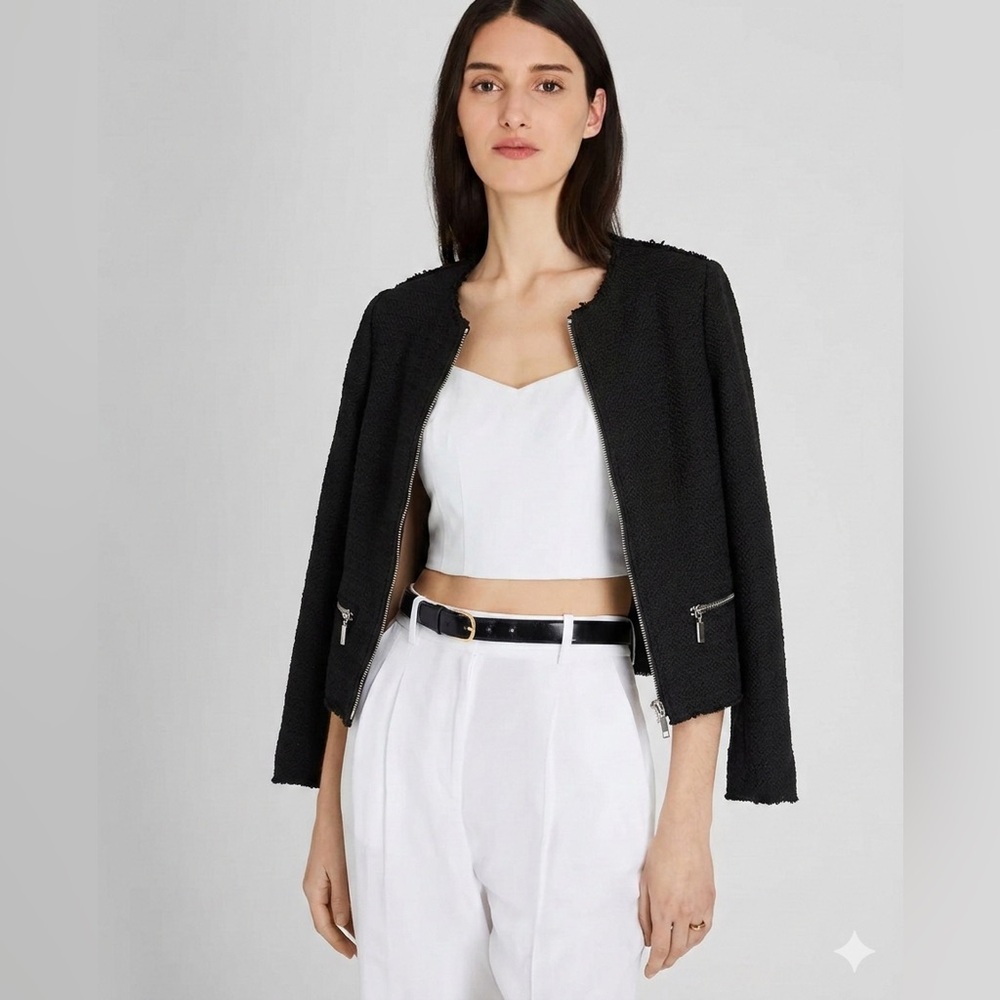 Club Monaco Textured Zip-Up Jacket Size 6 EUC